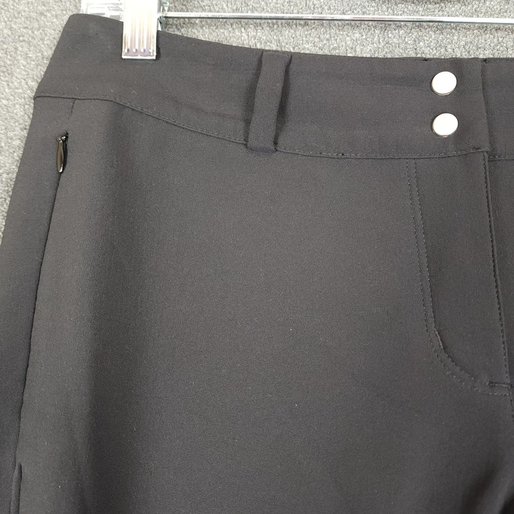 Adidas Womens Golf Pants Size 6‎ Black Flat Front Zipper Pockets Performance - Picture 3 of 11